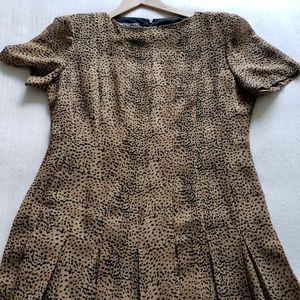 Cynthia Howie pleated animal print maxi dress